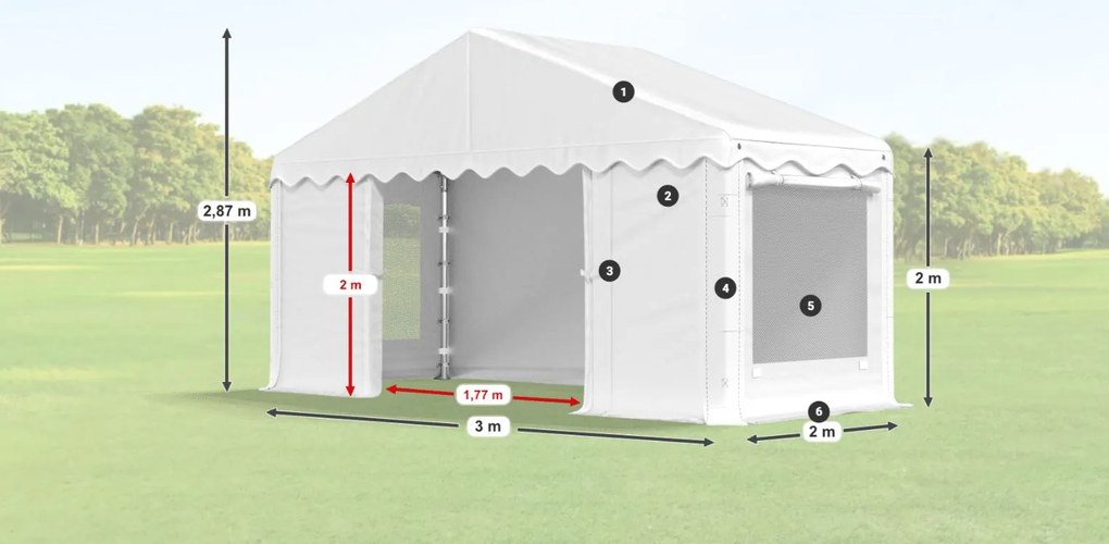 Шатра 3x2x2m Comfort PE 240g с мрежа против комари Лято