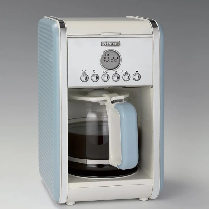Кафемашина Ariete VINTAGE AMERICANO 1342/05, 960W, 2.1 л, Таймер, Програмиране, Пауза, Противокапкова система, Син