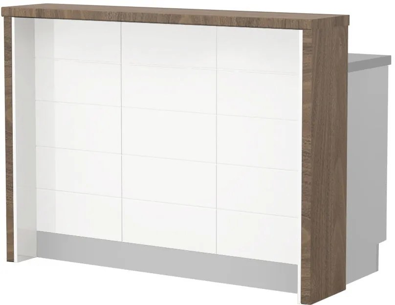Островна кухненска пейка Hudson-Length: 135 cm.-White-Carini Wallnut