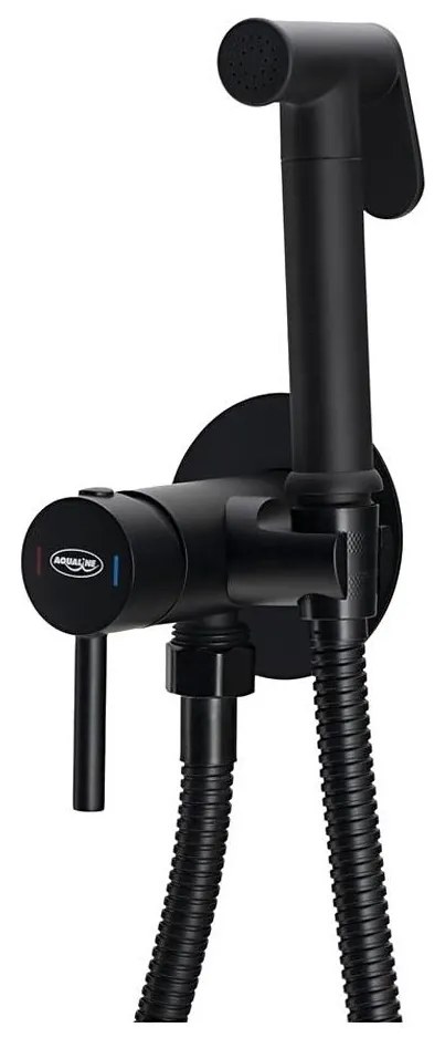 Aqualine - Смесител за бидета с душ за скрит монтаж матов черен