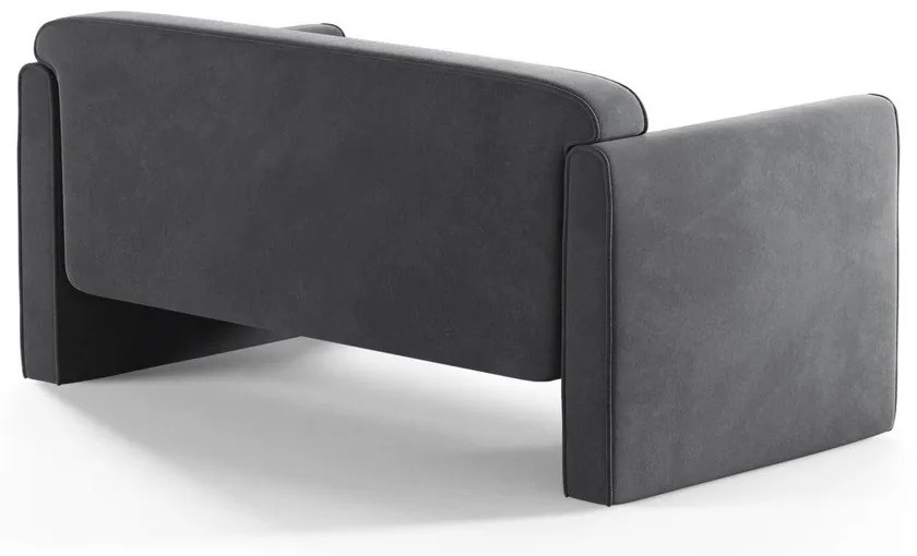 Сив кадифен диван 140 cm Abby – Micadoni