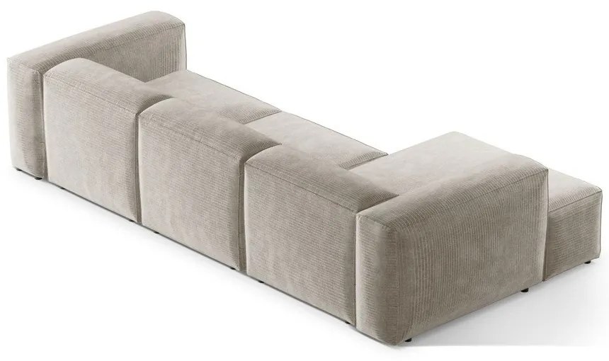 Бежов ъглов диван от рипсено кадифе (ляв ъгъл) Bergamo – Cosmopolitan Design