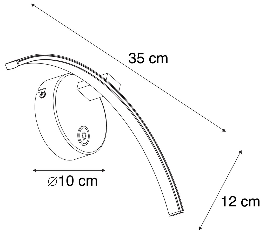 Модерна стенна лампа стомана с LED с сензорен димер - Arch