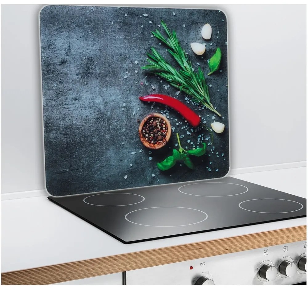 Капак за стена на готварска печка от закалено стъкло 50x56 cm Rosemary - Maximex