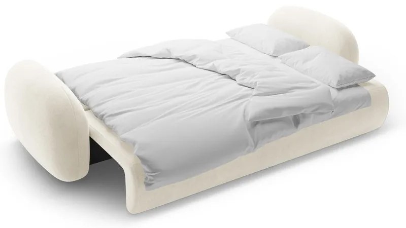 Кремав кадифен сгъваем/с място за съхранение диван 262 cm Tonale – Cosmopolitan Design