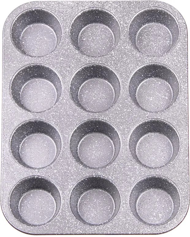 Форма за мъфини и кексчета ZEPHYR Red Passion ZP 1223 EG, 12 мъфина, Мраморно покритие, Червен