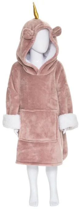 Детско одеяло с качулка atmosphera Unicorn, Розов