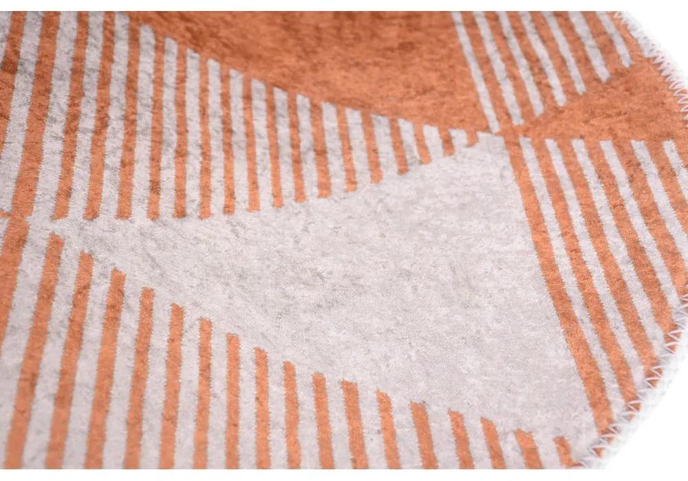Оранжев миещ се кръгъл килим ø 120 cm Yuvarlak - Vitaus
