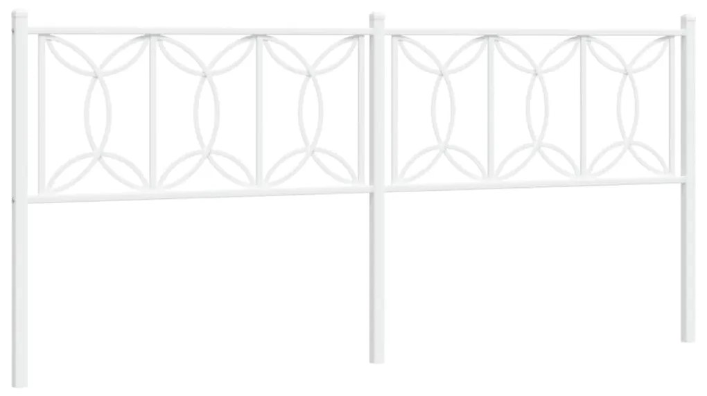 376215 vidaXL Метална резервна табла за легло, бяла, 200 см