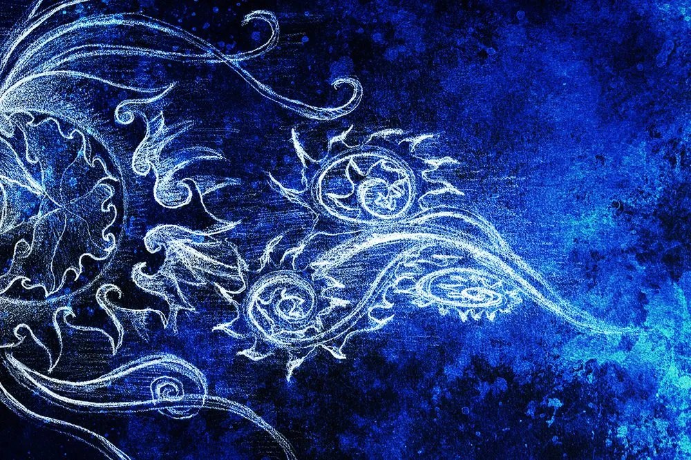 Тапет – Необичайна синя рисунка