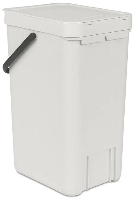 Кош за разделно събиране на боклук Brabantia Sort&Go 1005516, 16 л, Дръжка, Възможност за стенен монтаж, Светлосив