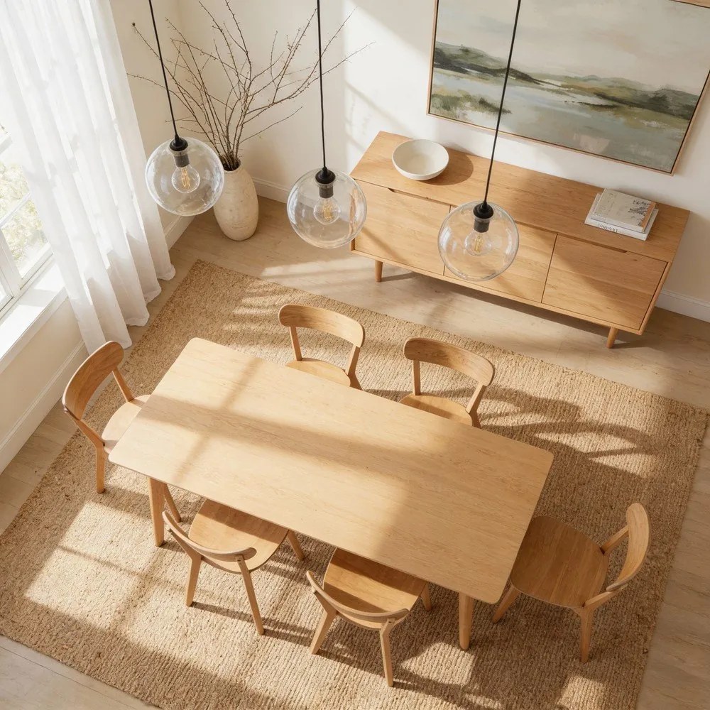 Трапезни столове в дъбов декор Roxby - Actona