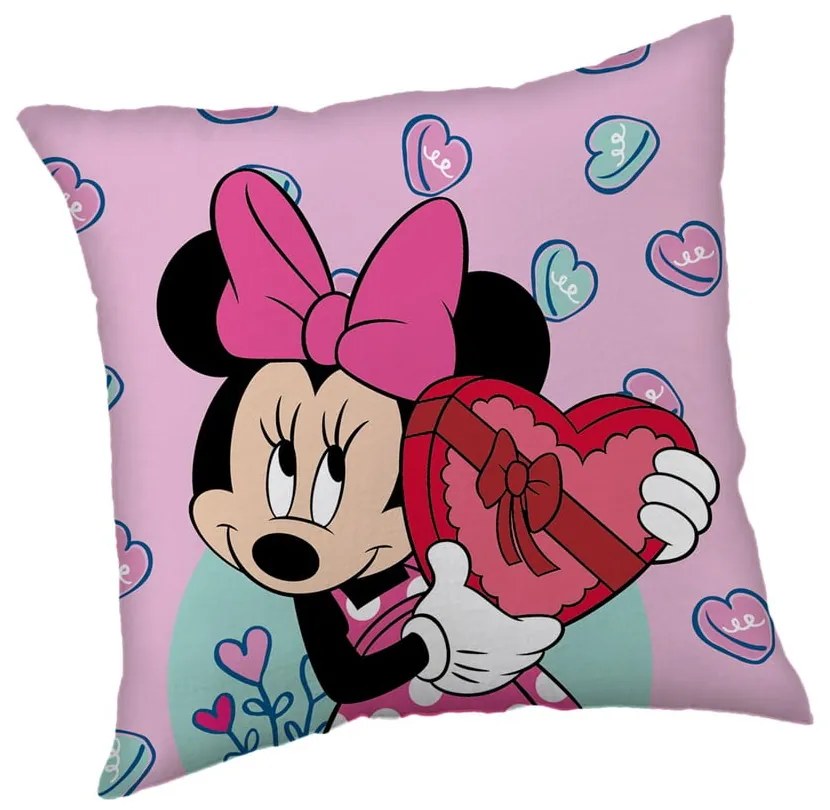 Детска възглавница от флийс 40x40 cm Minnie "Purple" – Jerry Fabrics