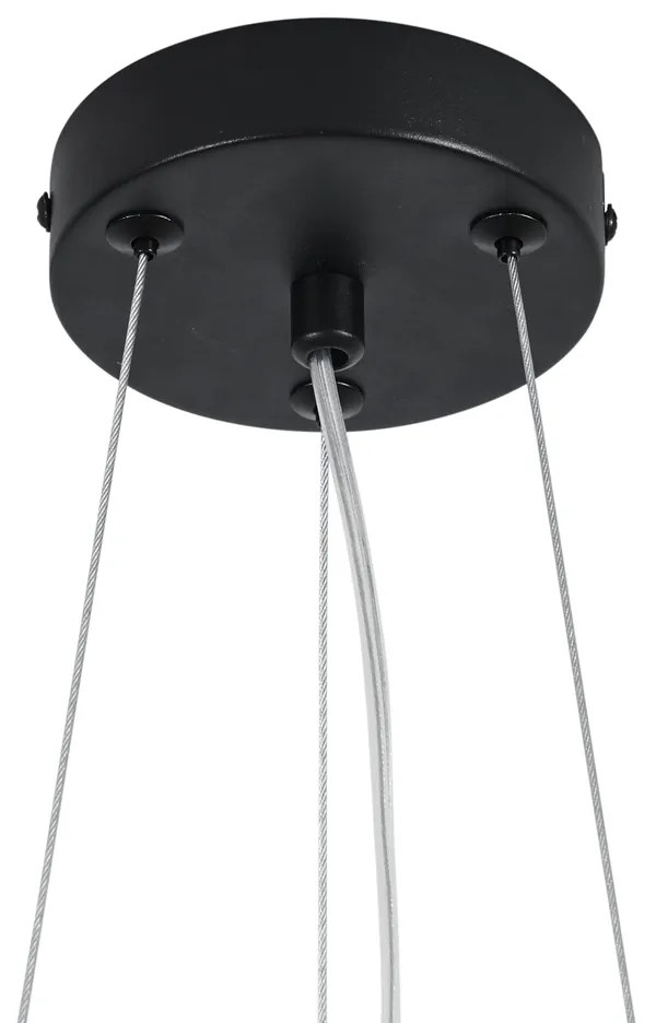 Бохемски висящ лампион черен с цветни цветя червено и розово - Flower Power