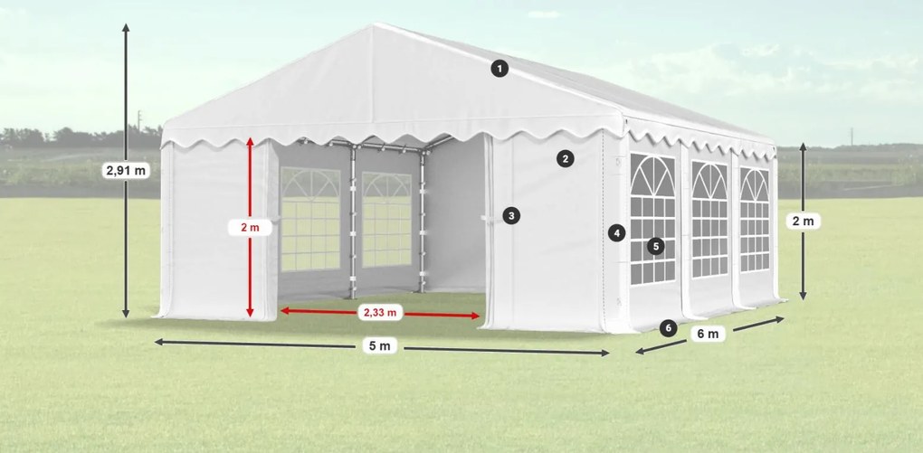 Парти шатрата 5x6x2m Comfort PE 240g Лято