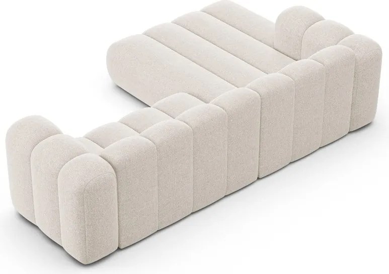 Кремав шенилов ъглов диван (ляв ъгъл) Lupine – Micadoni