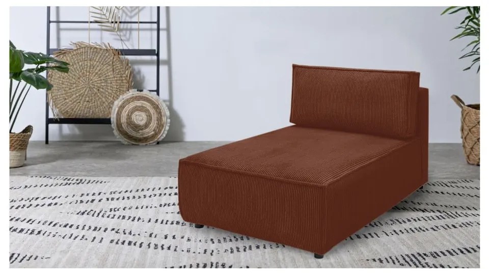 Променлив модул за диван от велур в тухлен цвят Nihad modular - Bobochic Paris