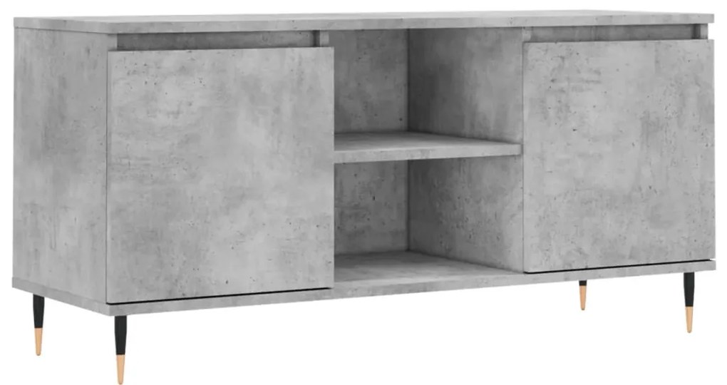 827008 vidaXL ТВ шкаф, бетонно сив, 104x35x50 см, инженерно дърво