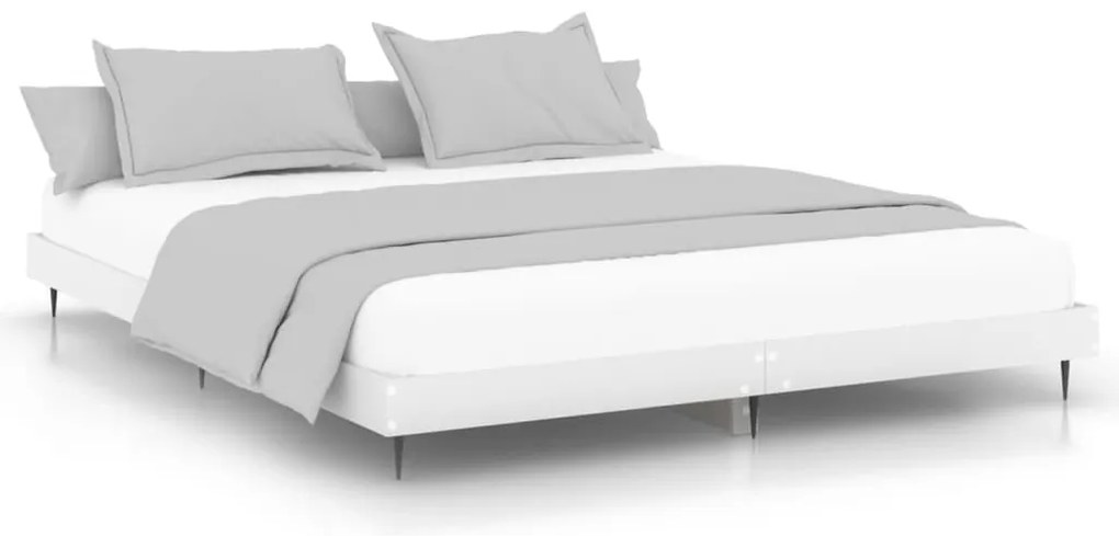 832253 vidaXL Рамка за легло, бяла, 120x200 см, масивно дърво