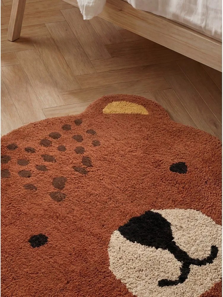 Кафяв памучен детски килим подходящ за пране/ръчно изработен 120x149 cm Snuggle Berry – Hanse Home