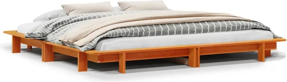 850655 vidaXL Рамка за легло без матрак, восъчнокафяв, 160x200 см, бор масив