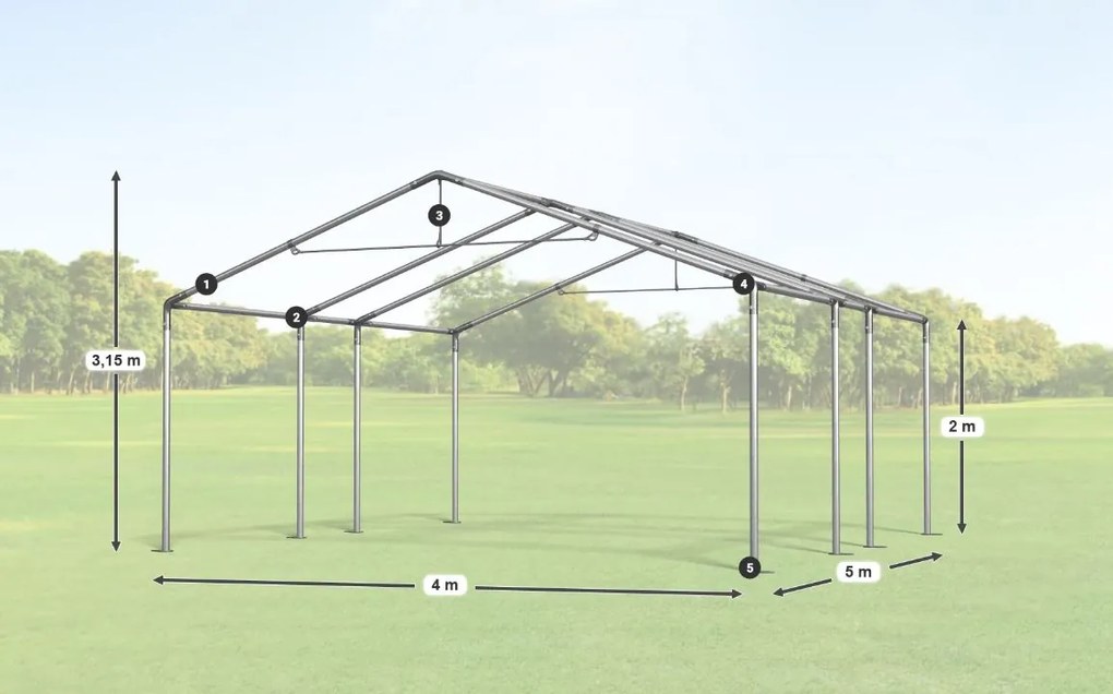 Парти шатрата 4x5x2m Comfort PE 240g с мрежа против комари Лято