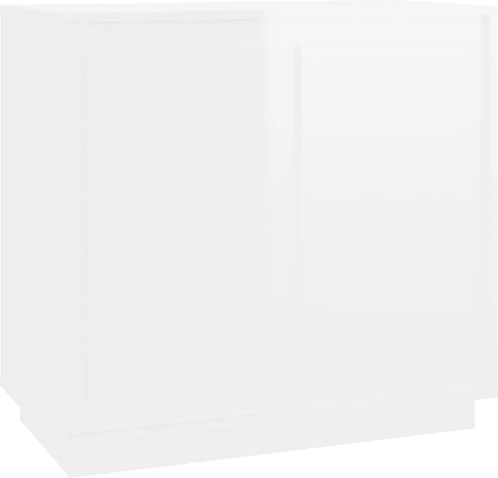 819886 vidaXL Сайдборд, бял гланц, 80x34x75 см, инженерно дърво