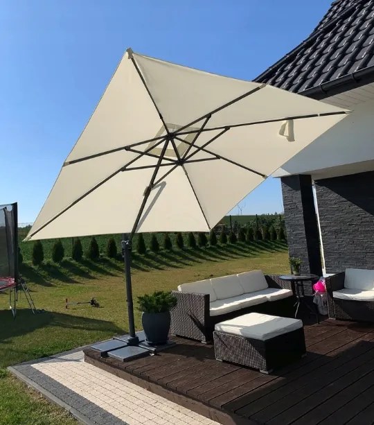 Стилен сив чадър MINI ROMA 2,5 × 2,5 м