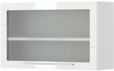 Висящ шкаф Hudson V5-90-1KSP with Витрина-White - White glossy