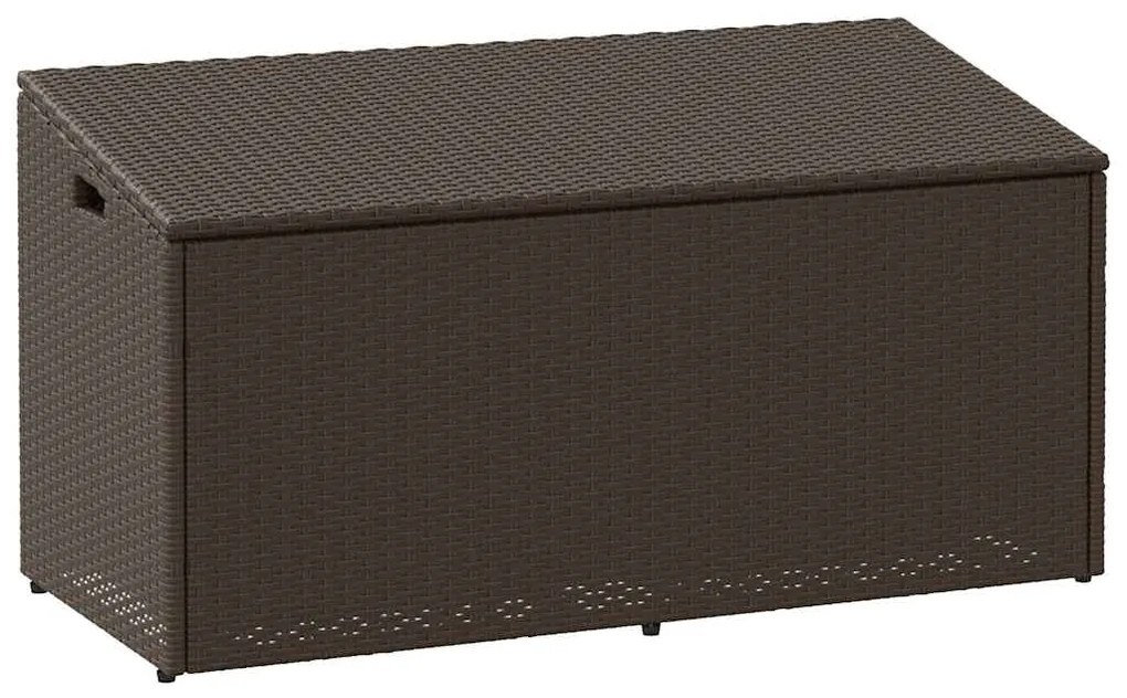 4104070 vidaXL Градинска кутия за съхранение Кафява 110x50x58 cm Поли ратан