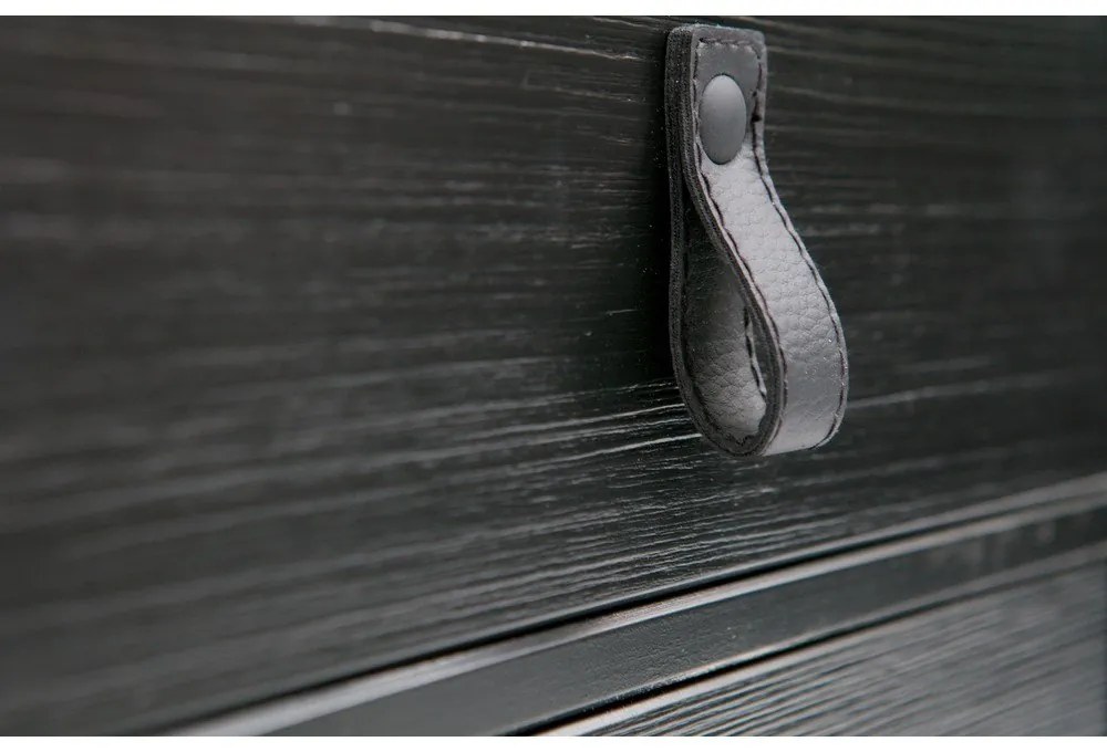 Черно нощно шкафче с чекмедже и врата Zola - WOOOD