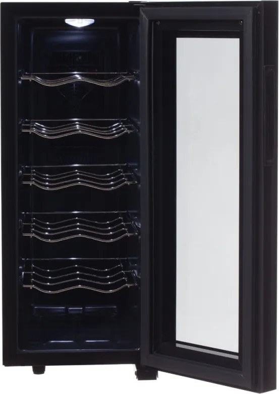 Охладител за вино Adler AD 8083, 33 L, Дигитален, За 12 бутилки, 15-18 C, Черен