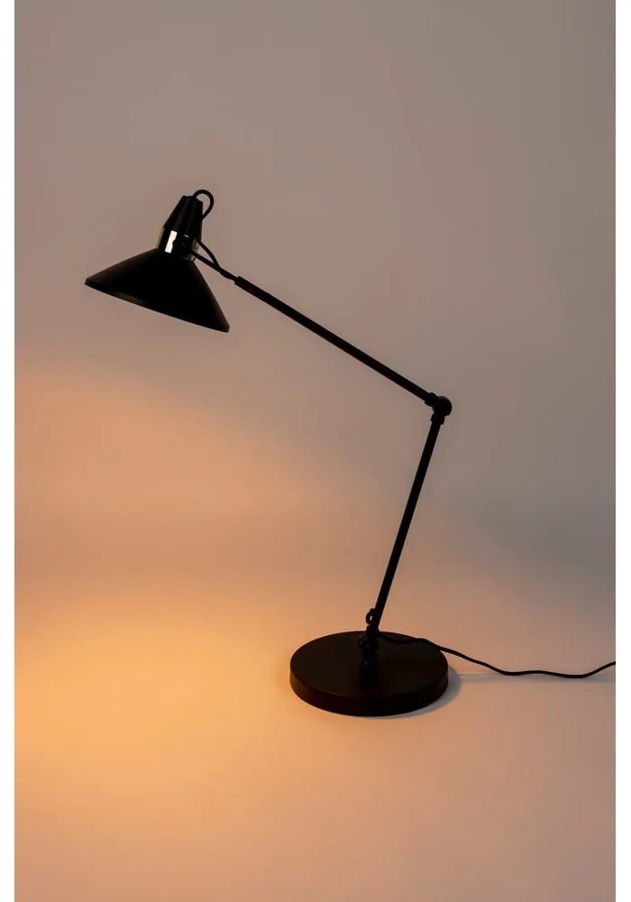 Черна настолна лампа с метален абажур (височина 70 cm) Jona – White Label