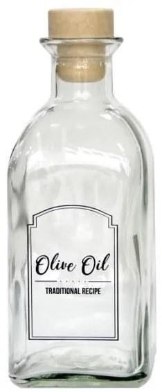 Стъклена бутилка за олио/зехтин с коркова тапа, прозрачна, 250мл MIRA, M-151406 - Horecano