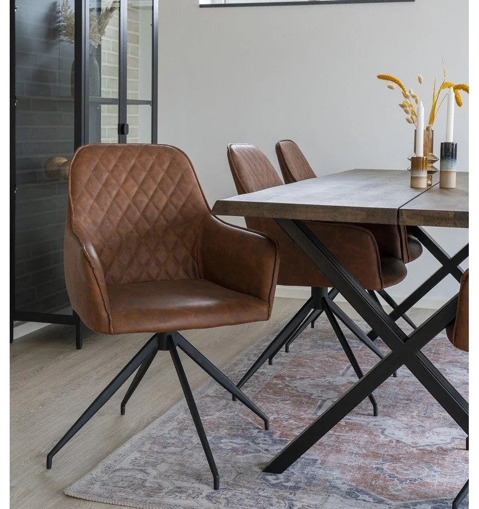 Светлокафяв тапициран трапезен стол Harbo – House Nordic