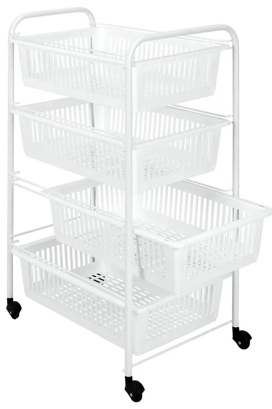 Мобилен рафт с 4 кошници Индия, дължина 35 cm - Metaltex