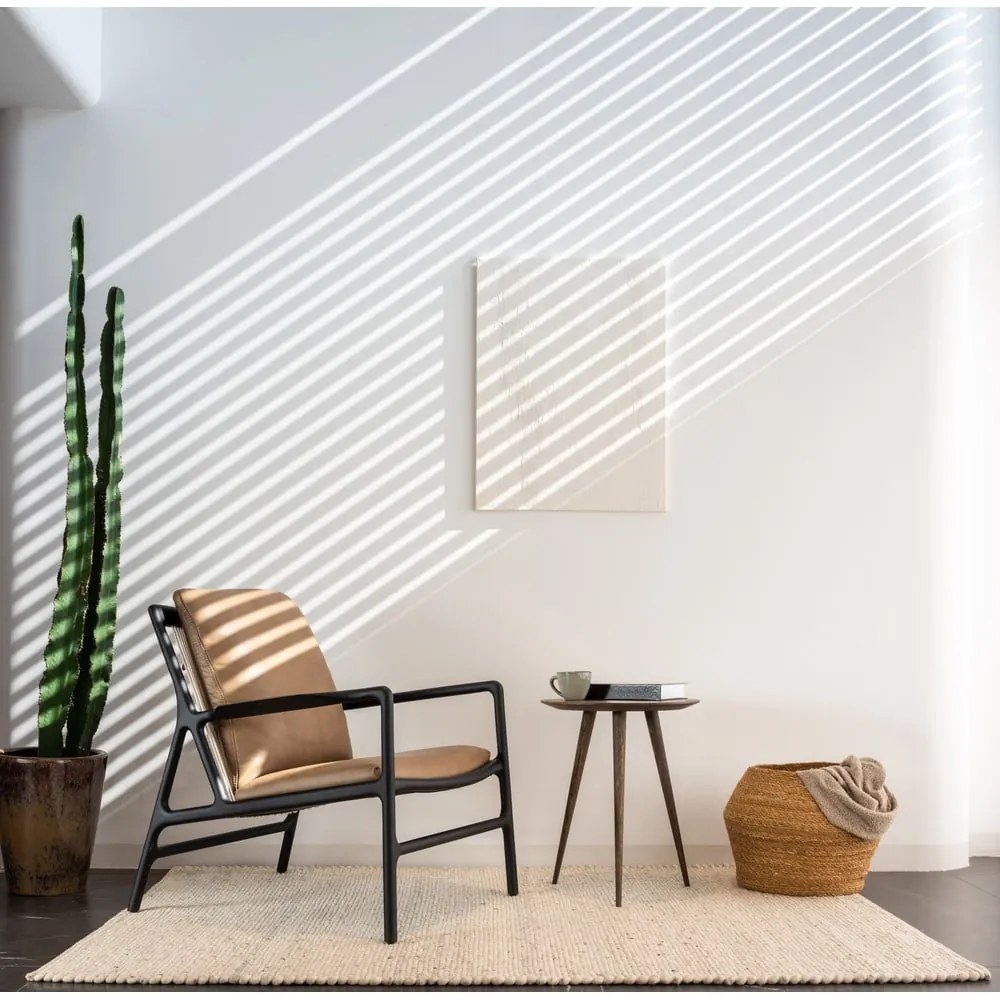 Черно-бежов кожен фотьойл Dedo - Gazzda