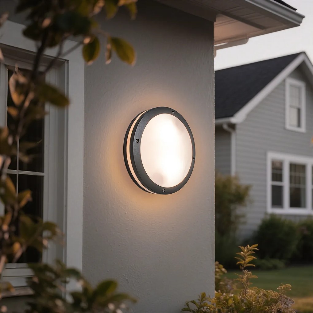 Стенна и таванна лампа тъмно сива 2 светлини IP54 - Glow