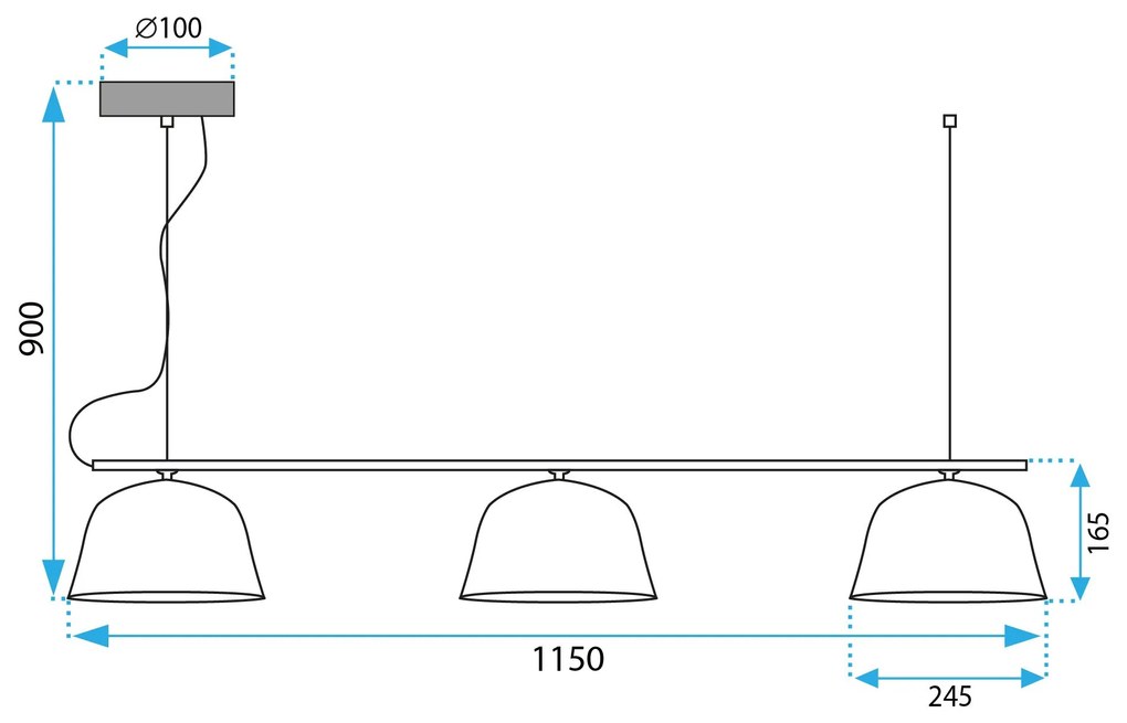 Плафон APP1478-3CP BLACK