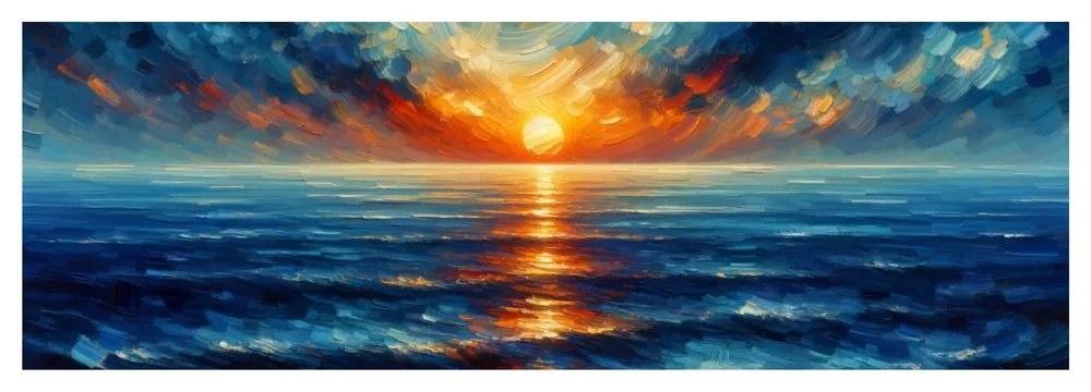Картина на платно – Драматично небе и вълни