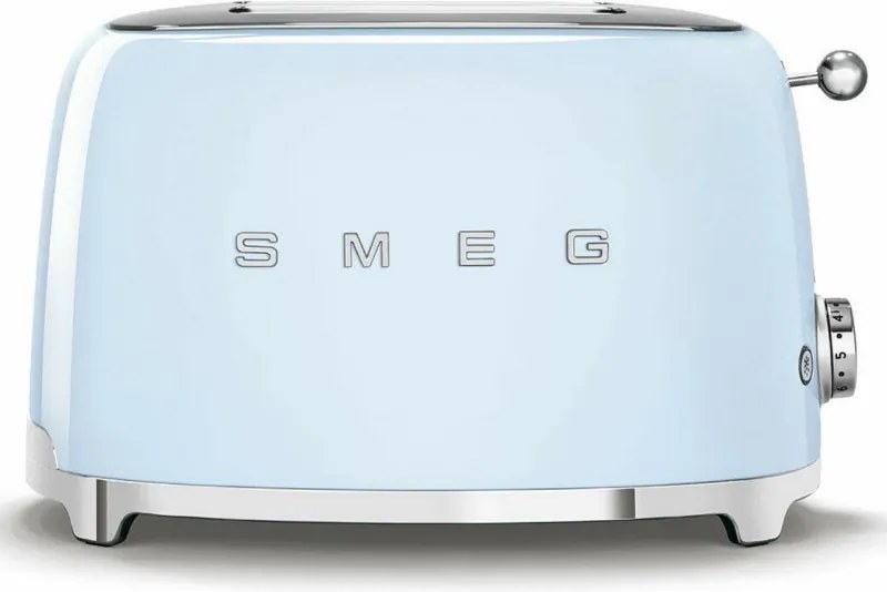Тостер за хляб SMEG 50's Style TSF01PBEU, 950W, 2 филии, 6 нива, Тавичка за трохи, Вграден кабел, Неръждаема стомана, Син