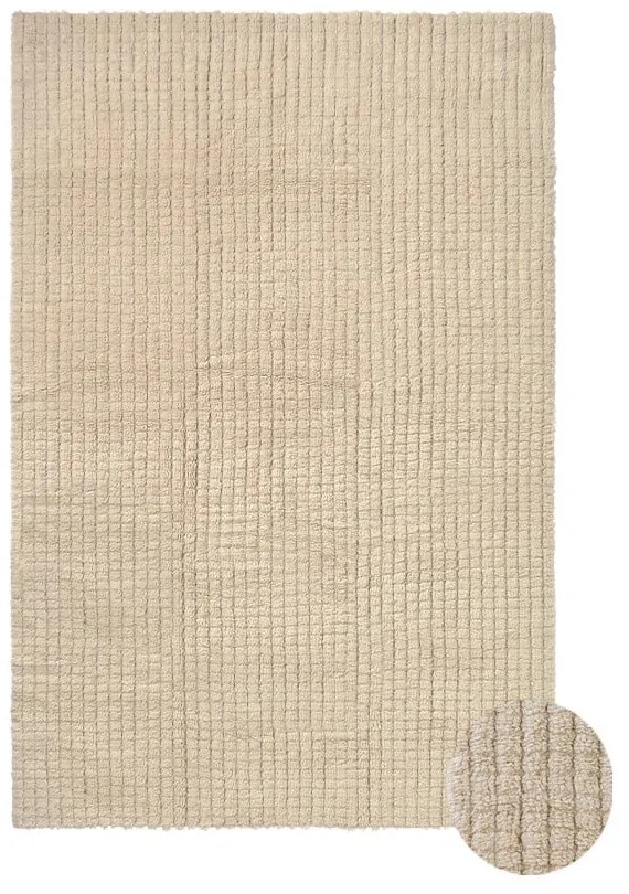 Ръчно изработен бежов вълнен килим подходящ за пране 80x140 cm Unexpected Wool – Lorena Canals