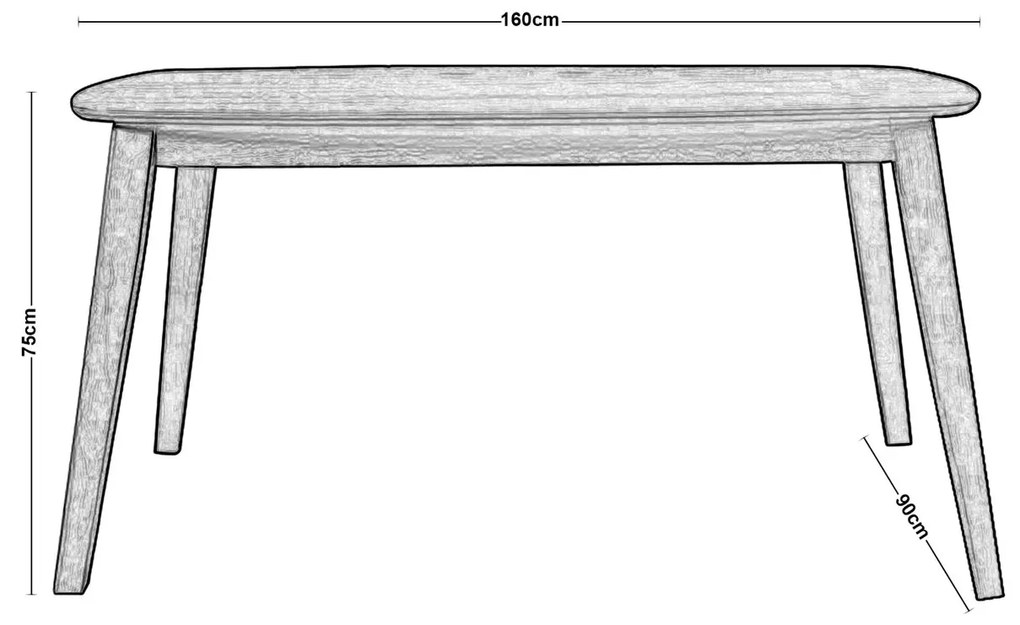 Трапезна маса Дом Ε803 цвят опушен бук