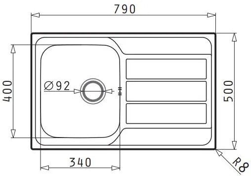 мивка Pyramis Athena 1B 1D-79X50-текстуриран
