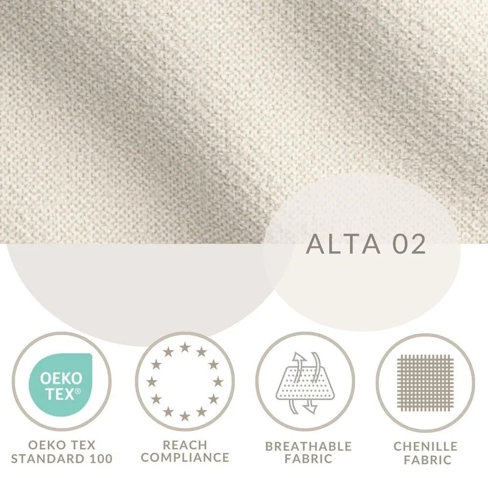 Кремаво тапицирано двойно легло с място за съхранение с включена подматрачна рамка 200x200 cm Lounge L – Maison de Rêve