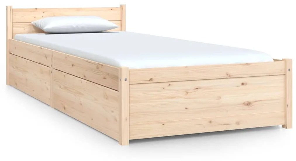 3103473 vidaXL Рамка за легло с чекмеджета, 75x190 см, Small Single