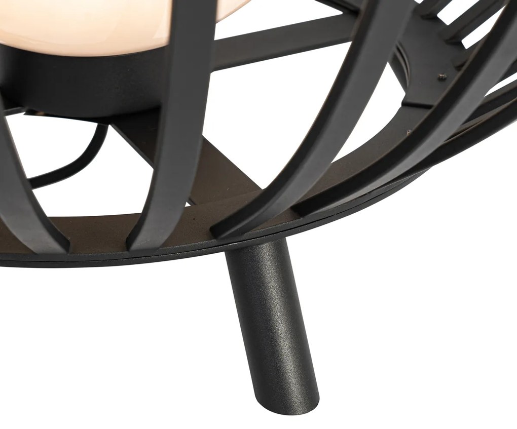 Дизайнерски подов аплик черен с опал 110 см - Angela