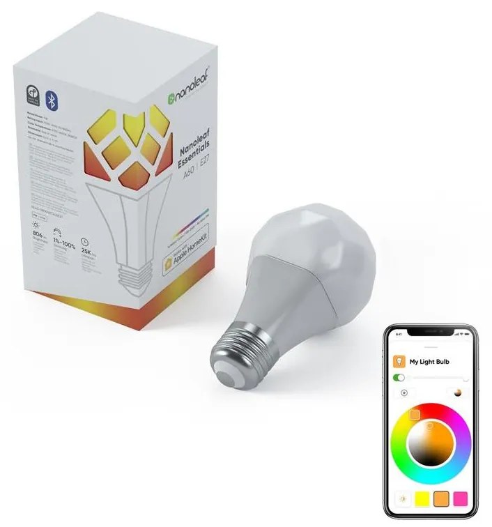 Димируема RGB LED крушка ESSENTIALS A19 E27/8W/230V 2700-6500K - Nanoleaf