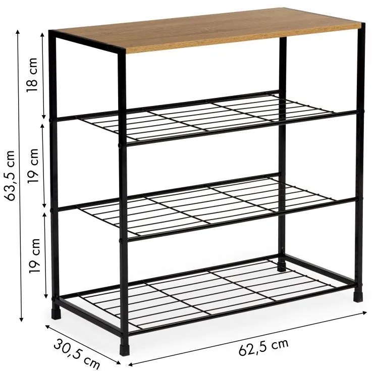 Стелаж за обувки с 3 рафта