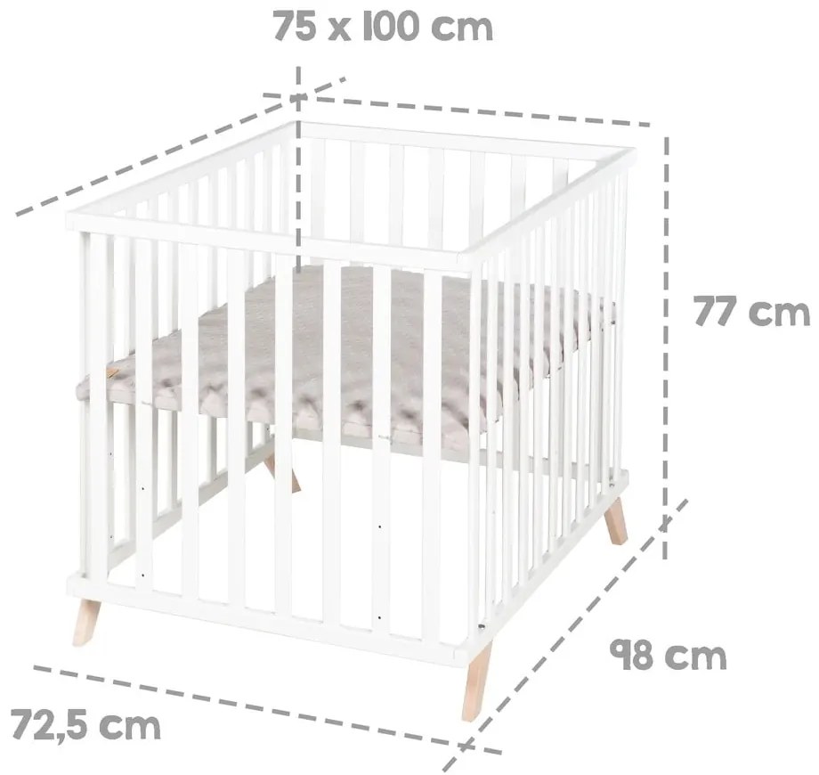 Бели кошари от букова дървесина 75x100 cm Lil Planet - Roba